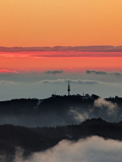 Schneeschuh-Wanderung um Belchengipfel mit Lieblingsmenschen (Gipfel -8°)