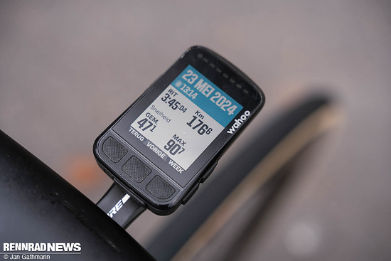 Der Wahoo zeigt noch die Daten eines vergangenen Renntages.