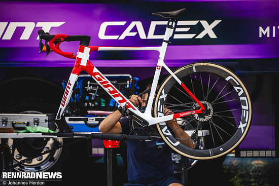 Das Giant Propel Advanced SL von Mauro Schmid bei Jayco AlUla.