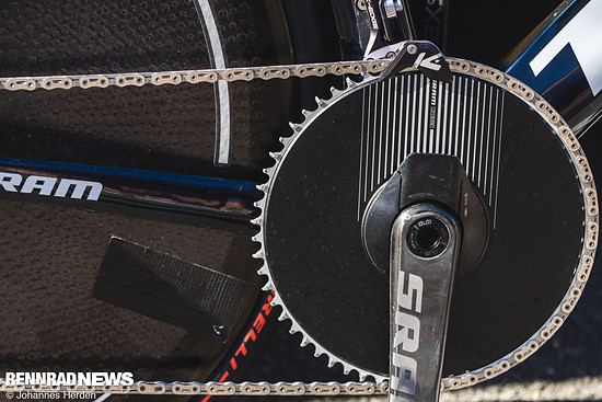 Stuyven fährt ein 54er Blatt mit einer 10-36 Kassette.