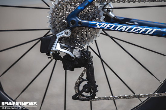 Die SRAM Red AXS Gruppe…