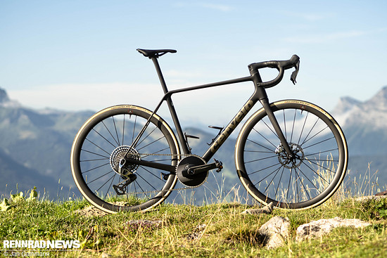 Das Cervélo R5 Test Rad auf dem Col de Joux Plane.
