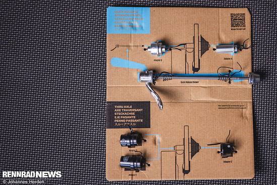 Von Schnellspanner bis Thru Axle ist alles nutzbar.