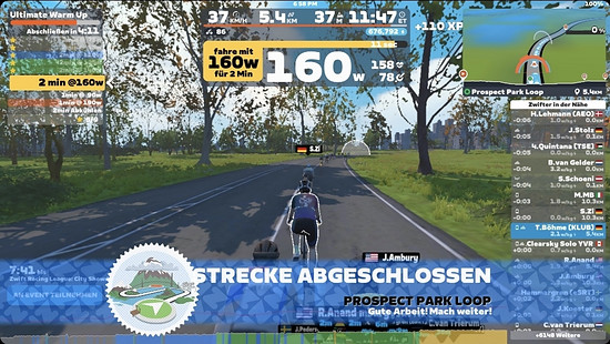 Zwift - Ultimate Warm Up  on Prospect Park Loop in New York