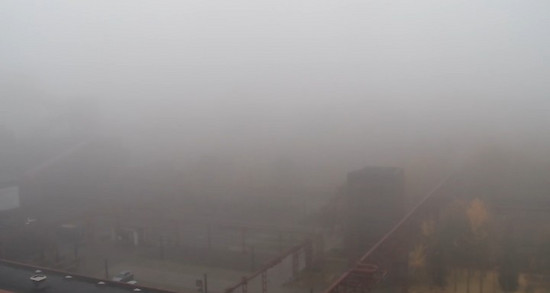 keine Sicht und leichter Regen