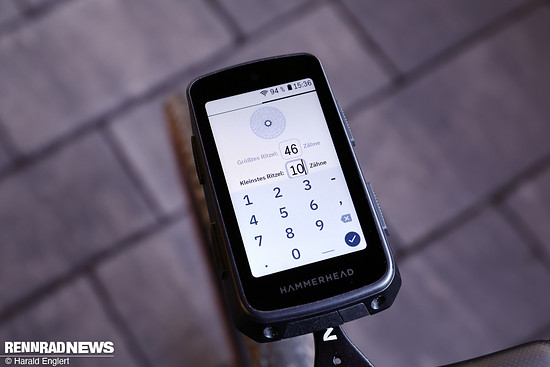 Auch die Eingabe der Kassettengröße ist super einfach.