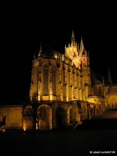 Erfurter Dom bei Nacht